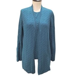 Talbots Teal 2PC Cashmere Cardigan set